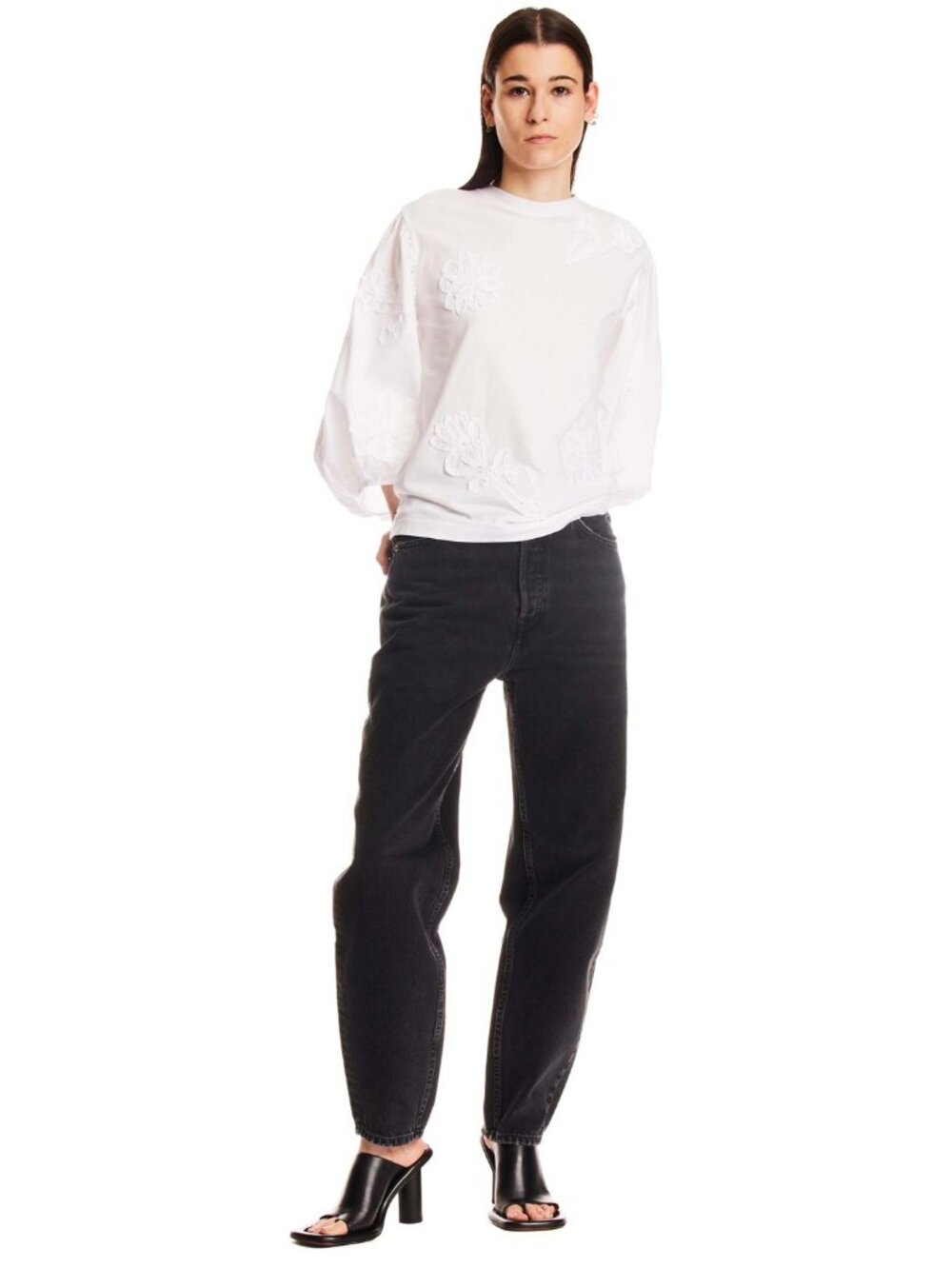 REDONE PIXIE BARREL DENIM JEANS BLACK NOIR